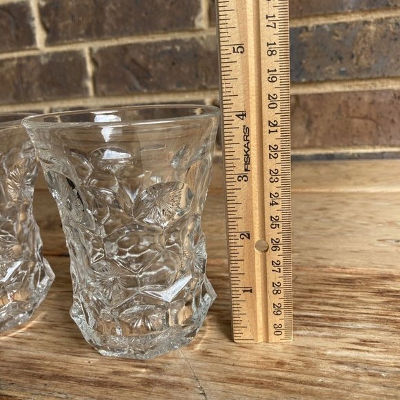 2 Fostoria Old English No. 1460 Tumblers Rocks Glasses Honeycomb and Stars 1906 - Picture 7 of 8